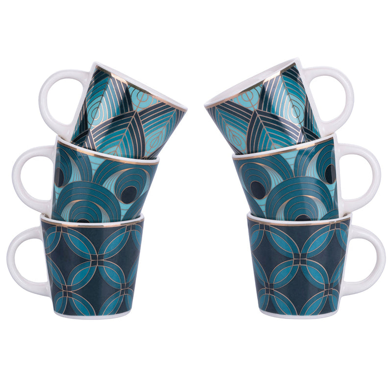 Set 6 Tazzine da Caffè Ø6x5,5 cm in New Bone China VdE Tivoli 1996 Vetiver