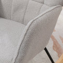 Poltrona a Dondolo Imbottita Rivestimento Bouclé 71x98x101 cm Grigio  
