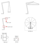 Ombrellone da Giardino Decentrato Ø3m in Legno Telo in Acrilico Danieli Lisbona Ecrù