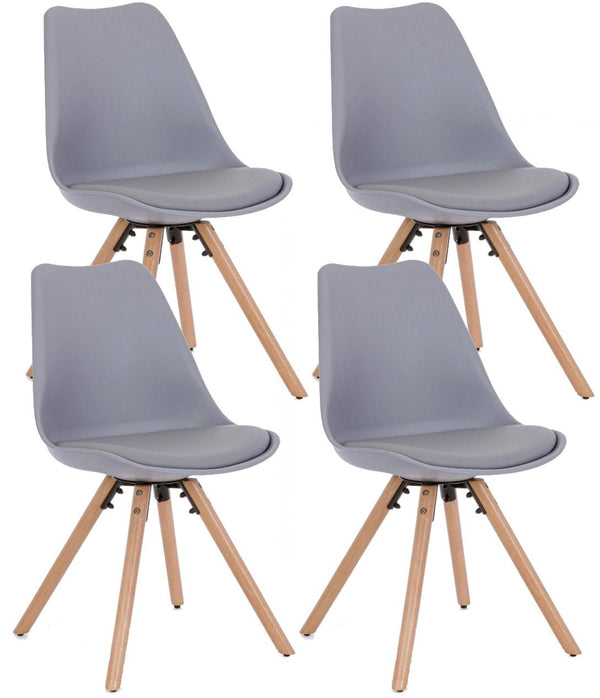 Set mit 4 Stühlen 54x49x83,5 cm in grauem Kunstleder acquista