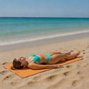 Tappeto per Yoga Fitness Mare Arrotolabile 180x50 cm Spessore 8 mm Arancione