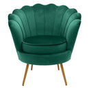 Poltrona da Salotto in Velluto Ventaglio Verde
