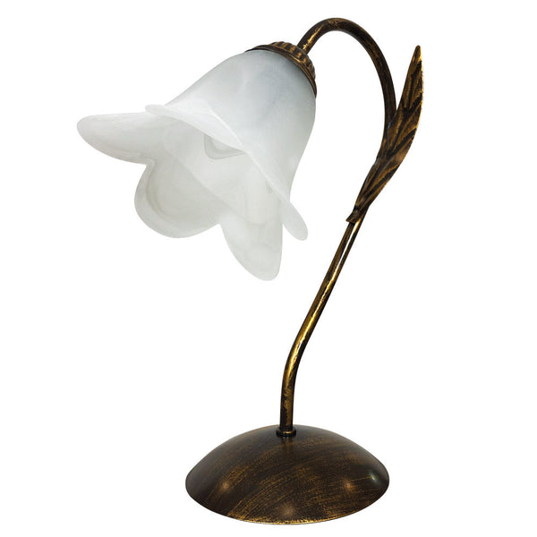 online Lampe 1xE14 Braun Gold Rahmen Weiß Schwammglas E-Energy Amelia