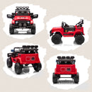 Macchina Fuoristrada per Bambini 99x66x68.5 cm con Fanali Clacson e Telecomando in PP e Metallo Rosso      