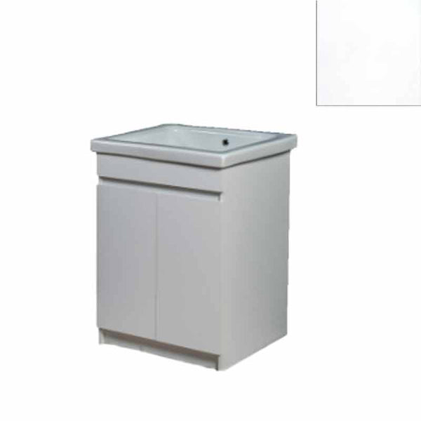Mobile Lavatoio in Ceramica 2 Ante e Strofinatoio Integrato 60x50x86A cm Bianco Opaco sconto