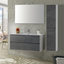 Mobile da Bagno Sospeso con Colonna Mazzoni Maiorca Plus Bianco Cemento