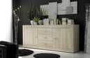 Credenza Mobile da Salotto 2 Porte 3 Cassetti 210x43x86cm TFT  Rustic Quercia Samoa
