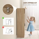 Mobile Bagno Salvaspazio Slim 50x25x100 cm con Armadietto e Cassetti in Truciolare Color Legno 