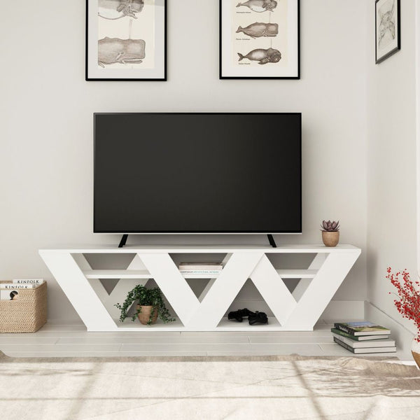 acquista Mobile TV Moderno 1 Ripiano 158x30x40 cm in MDF Ralla Bianco