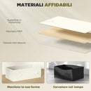 Cassettiera con 4 Cassetti in Tessuto 58x30x91 cm con Maniglie Doppie Struttura in MDF Bianco e Grigio  