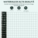 Rete di Recinzione 25m H1,7m in Acciaio e PVC Verde
