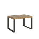 Tavolo Allungabile 120-224x90x77 cm Tecno Premium Quercia Natura Telaio Antracite 