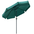 Ombrellone da Giardino Ø266x248,5 cm Inclinabile con Manovella Verde  