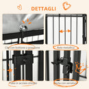 Recinto per Cani di Piccola e Media Taglia 122x122x138 cm con Tettuccio in Acciaio Nero