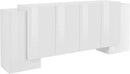 Credenza 2 + 4 Ante 210x45x85 cm Pillon Bianco Lucido
