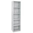 Libreria 5 ripiani 40x29x172 cm in Legno Bianco