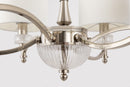 Lampadario Neoclassic in Metallo e Vetro Alicante Nickel