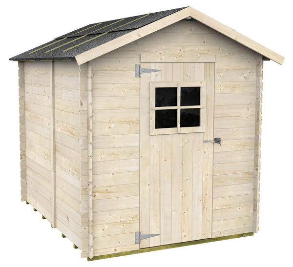 sconto Gartenbox für Werkzeuge 178 x 218 cm mit Fenstertür aus Naturholz