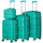 Set 4 Valigie Trolley da Viaggio con Beauty Rivestimento Rigido e Maniglia Telescopica in Polipropilene Verde