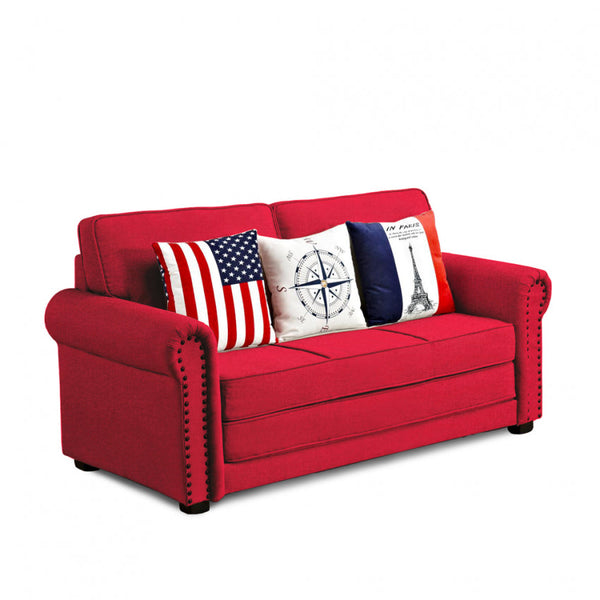 Schlafsofa 180 x 85 x 92 cm in rotem Stoff sconto