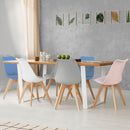 Set 4 Sedie 53,5x48,5x83 cm in Polipropilene e Similpelle Candice Azzurre