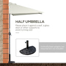 Mezzo Ombrellone da Giardino con Apertura a Manovella  Mezzaluna Beige