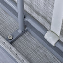 Set da Giardino Divano 2 Poltrone e Tavolino in Alluminio Grigio