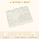 Cuccia per Gatti 49,5x38,5x43,5 cm in Legno e Tessuto con Cuscino in Peluche Quercia e Bianco