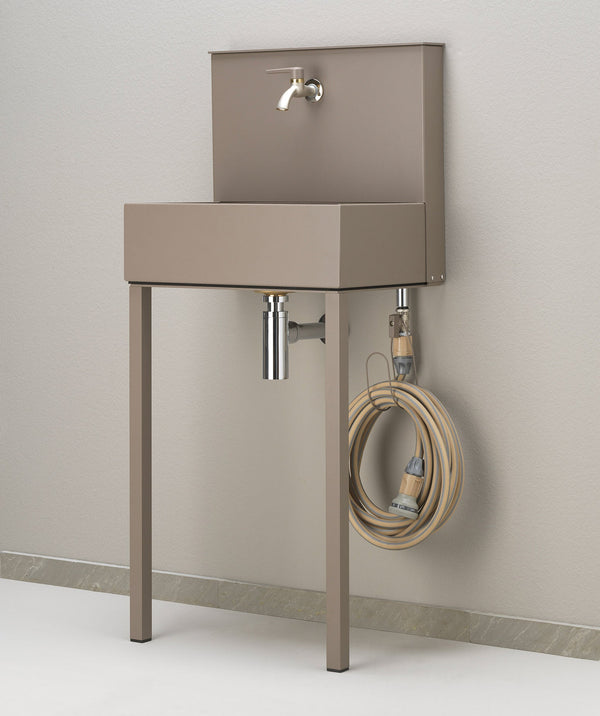 sconto Lavandino a Parete da Giardino con Doppio Rubinetto Belfer 42/PRL Tortora