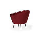 Poltrona a conchiglia 75x80x75 cm Orel in velluto rosso