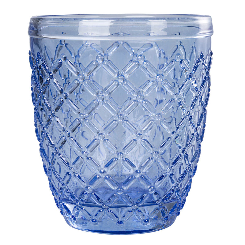 Set 6 Bicchieri Acqua Castle Ocean in Vetro VdE Tivoli 1996 Blu