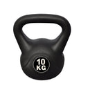 Kettlebell Fitness 10 Kg in PVC con Sabbia e Maniglia Nero