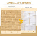 Paravento a 3 Ante Pieghevole 135x180 cm per Interni Autoportante e Intrecciato color Legno  