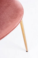 Set 4 Sedie Imbottite 48x55x85 cm Terry in Velluto Rosa