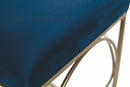Sgabello Quadrato 40x40x46 cm in Ferro e Velluto Soriani Blu