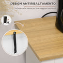 Credenza Buffet 117x35x80 cm con 2 Cassetti e 2 Armadietti in Legno Bianco e color Legno      
