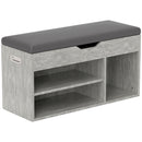 Panca Scarpiera Salvaspazioni con Vani a Giorno e a Scomparsa 80x30x45 cm Nero e Grigio  