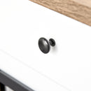 Mobile da Cucina Rustico con 2 Cassetti Ripiani e Portabottiglie 80x39x86 cm in Legno e Metallo Bianco