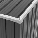 Casetta Box da Giardino con Doppia Porta Scorrevole 4 Prese d'Aria 194x110x184 cm in Acciaio Zincato Grigio 