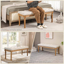 Panca Fondoletto Seduta Trapuntata a Bottoni 120x41x48 cm Crema   