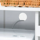 Credenza Salvaspazio con 2 Armadietti e 2 Ripiani Estraibili 84x39x109 cm in Legno Bianco  