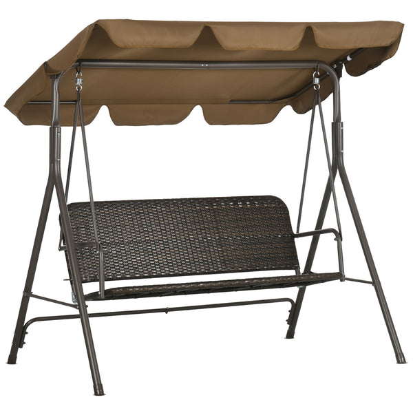 prezzo Dondolo da Giardino 3 Posti 167x112x153 cm in Rattan PE e Acciaio Marrone