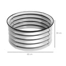 Set di 2 Letti per Orto Rialzati con Fondo Aperto Ø60x30 cm in Acciaio Galvanizzato Argento