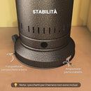 Stufa a Fungo a Gas Propano 82x82x223 cm Accensione Piezoelettrica e Spegnimento Automatico Marrone Scuro      