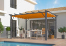 Pergola da Giardino 4x3x2,3 m in Alluminio Grigio Antracite con Telo di Copertura 140g/mq Ruggine