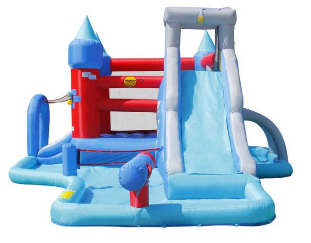 Castello Giostra Gonfiabile Acquatico Splash Park con Pompa Happy Hop