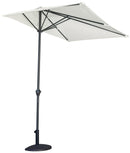 Ombrellone da Giardino 2,3x1,3 m Palo Ø38 mm Mezzaluna Telo in Polietilene Ecrù