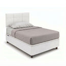 Letto 1 Piazza e Mezza Contenitore Imbottito Similpelle Bianco Boxmax Testata Square Varie Misure
