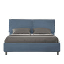 Letto Matrimoniale con Alzata Comoda Imbottito in Microfibra Sleeper Blu Varie Misure