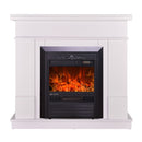 Camino Elettrico da Pavimento 100x103,4x30 cm Effetto Fiamma 2000W Rodos & Cristina Bianco